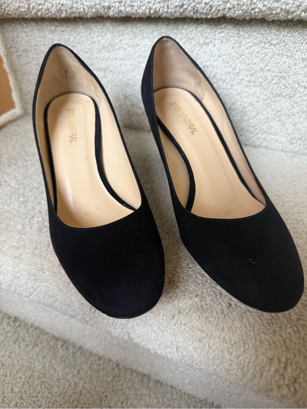275 Black Suede Classic Pumps